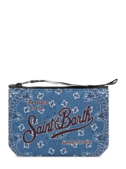 Aline Pouch with Zip and Paisley Print