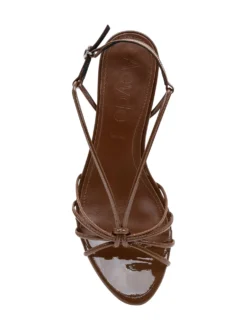 Amara Patent Sandals with Criss Cross Straps