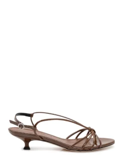 Amara Patent Sandals with Criss Cross Straps