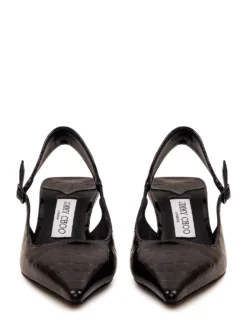 Amel Slingback Pumps with Crocodile Pattern