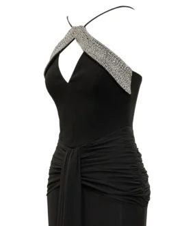 Astros Long Dress with V Neck