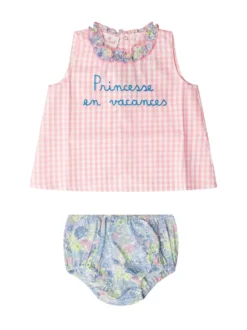 Baby Set with Embroidered Top and Bloomers
