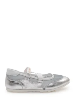 Ballet Flats with Double Strap and Mesh Insert