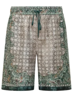 Bandana Shorts with Drawstring and All-Over Print