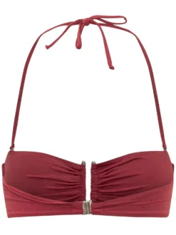 Bandeau Bikini Top with Neck Tie and Front Closure