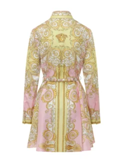 Baroque Print Silk Twill Dress