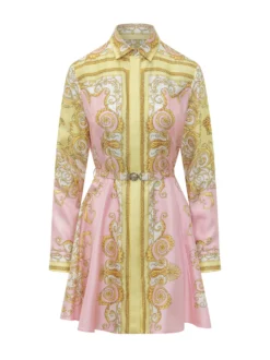 Baroque Print Silk Twill Dress