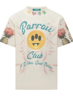 Barrow Club Jersey T-Shirt with Cactus Print