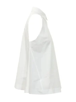 Becola Sleeveless Top with Collar and Buttons