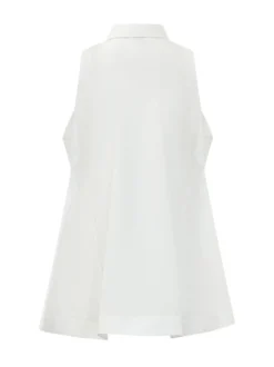 Becola Sleeveless Top with Collar and Buttons