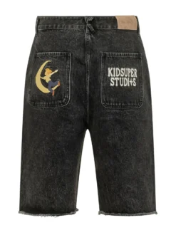 Bermuda Denim Shorts with Patches