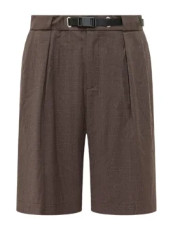 Bermuda Shorts with Belt and Pleats