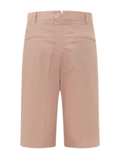 Bermuda with Pleats and Belt Loops