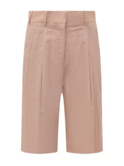 Bermuda with Pleats and Belt Loops