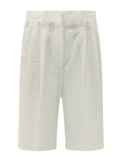 Bermuda with Pleats and Belt Loops