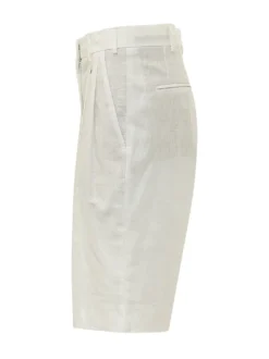 Bermuda with Pleats and Belt Loops