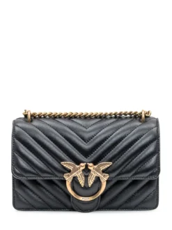 Black Love Classic Icon V Quilted Leather Bag Pinko