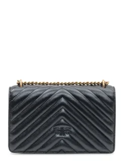 Black Love Classic Icon V Quilted Leather Bag Pinko