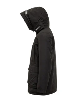 Black Technical Parka with Hood Woolrich