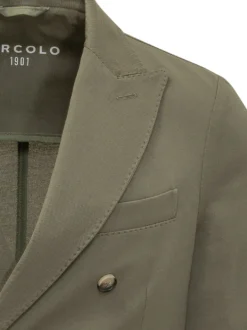Blazer Doppiopetto in Piquet con Tasche
