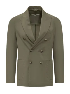 Blazer Doppiopetto in Piquet con Tasche