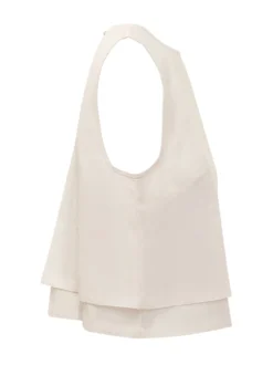 Bliny Sleeveless Top with Layered Hem
