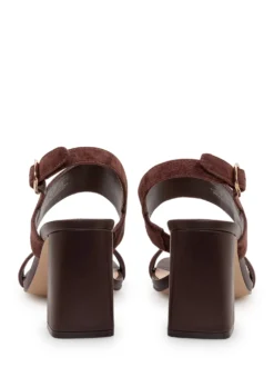 Block Heel Sandals with Ankle Strap