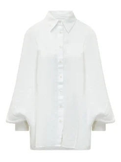 Blouse with Collar and Wide Sleeves