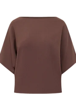 Boat Neck Top with Short Sleeves