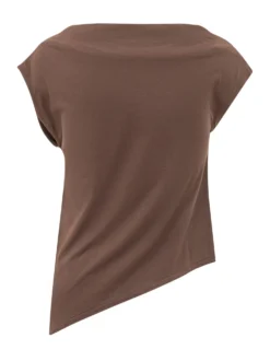 Boat Neck Top with Short Sleeves