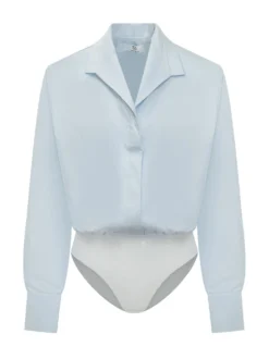 Bodysuit shirt with structured shoulders
