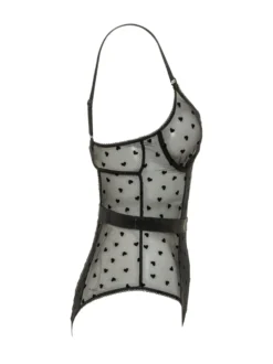 Bodysuit with Straps with Heart Pattern