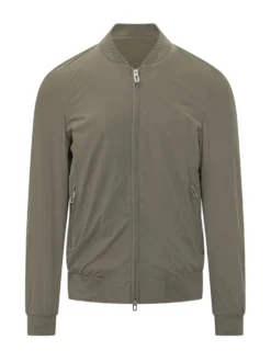 Bomber con Zip e Collo in Maglia