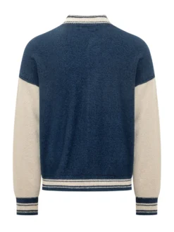 Bomber in Maglia con Bottoni