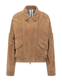 Bomber Jacket in Goat Suede