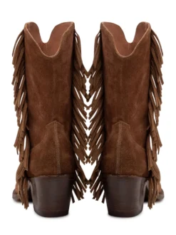 Boot with Side Fringes and High Heel
