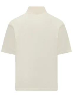 Boxy Fit Patch Polo with Collar and Logo