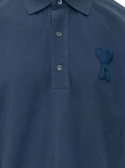 Boxy Fit Patch Polo with Collar and Logo