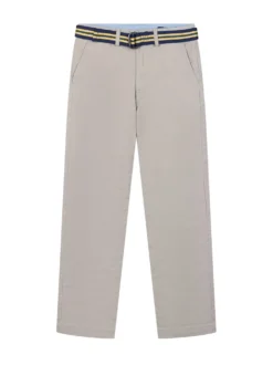 Boys Bedford Cotton Pants with Striped Belt