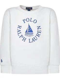 Boys Cotton Sweatshirt with Logo Print