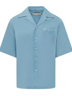Camicia a Maniche Corte con Colletto Classico e Tasca