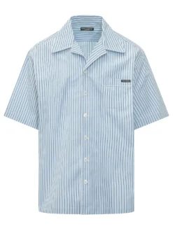 Camicia a Maniche Corte con Righe Sottili
