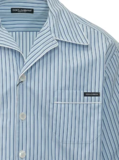 Camicia a Maniche Corte con Righe Sottili