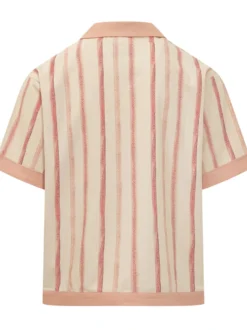 Camicia a Maniche Corte con Stampa e Righe