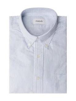 Camicia America a Righe con Collo Button Down