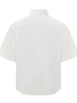 Camicia Boxy a Maniche Corte con Tasca