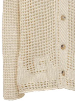 Camicia Cardigan In Maglia Traforata