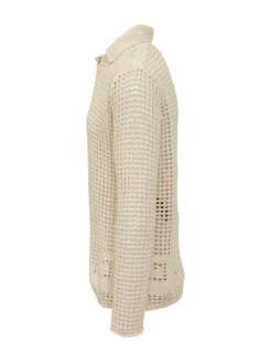 Camicia Cardigan In Maglia Traforata