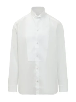 Camicia Classic Fit con Pettorina e Collo Coreano