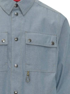 Camicia con Tasche Frontali e Bottoni a Pressione